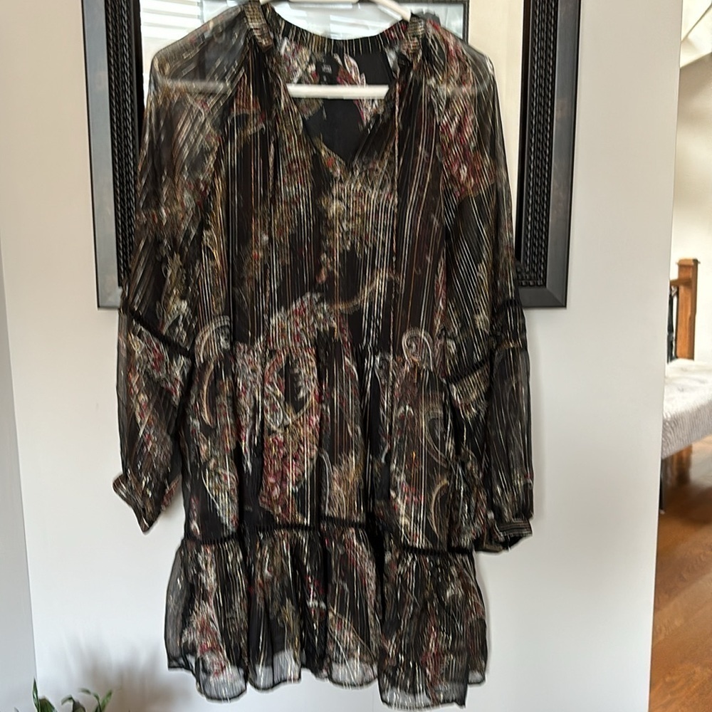 River island black and gold summer dress in size 10 - Picture 8 of 14